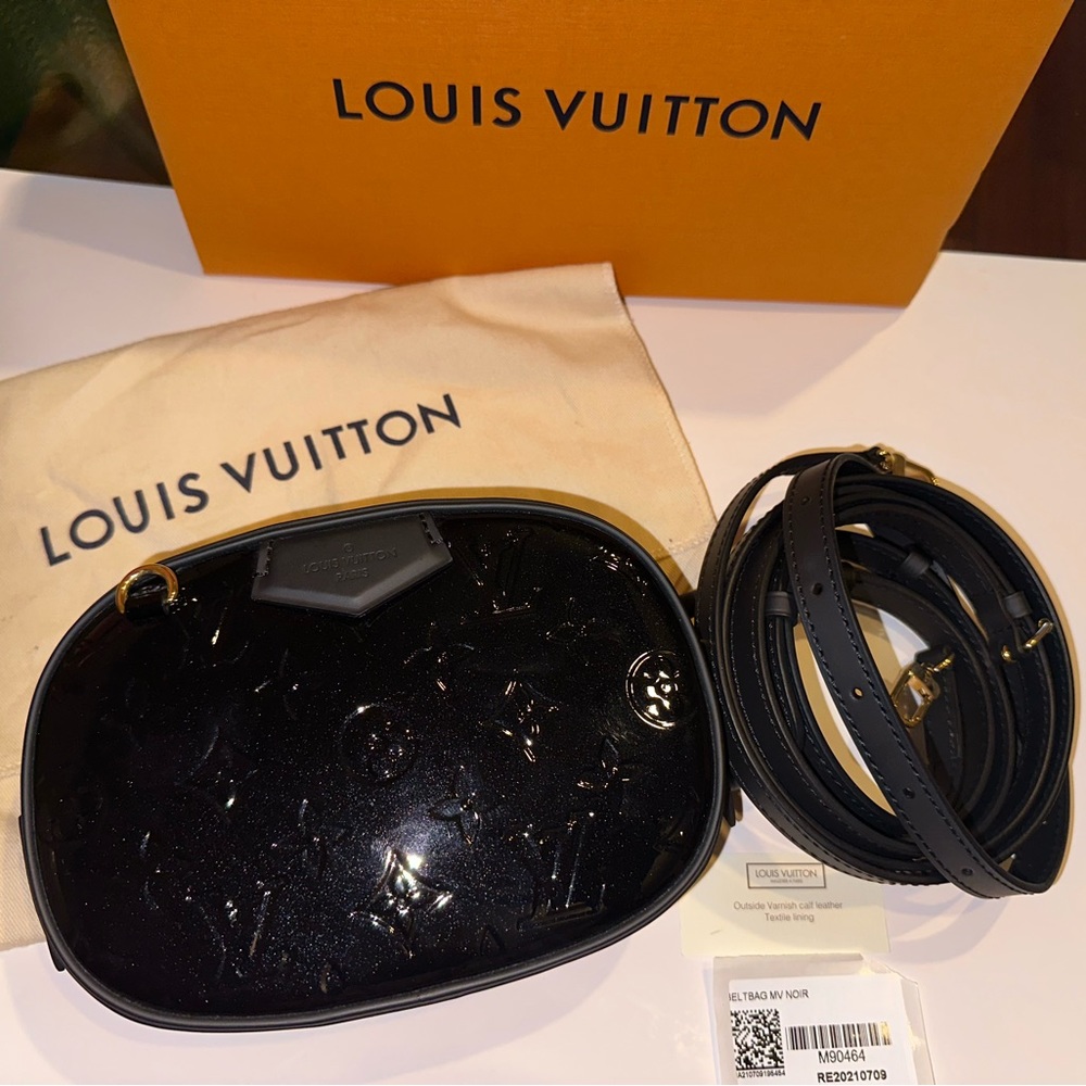 LOUIS VUITTON BELTBAG MV NOIR BLACK WITH SILVER JEWELS BUCKLE